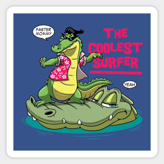 crocodile surfer Sticker by hayr pictures